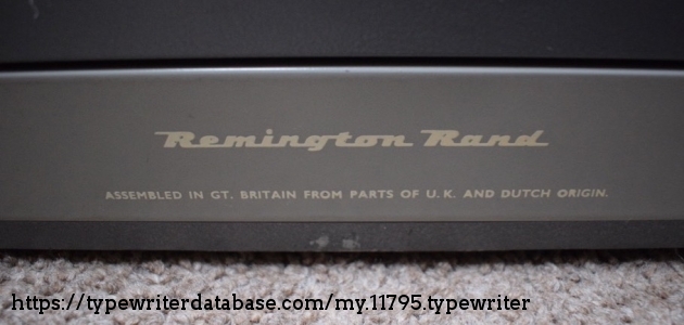 Remington Rand - Assembled in Great Britain from parts of UK and Dutch Origin Remington Rand - Assembled in Great Britain from parts of UK and Dutch Origin
