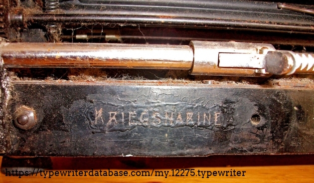 On the backside of the machine the german navy stamped their property. "Kriegsmarine" On the backside of the machine the german navy stamped their property. "Kriegsmarine"