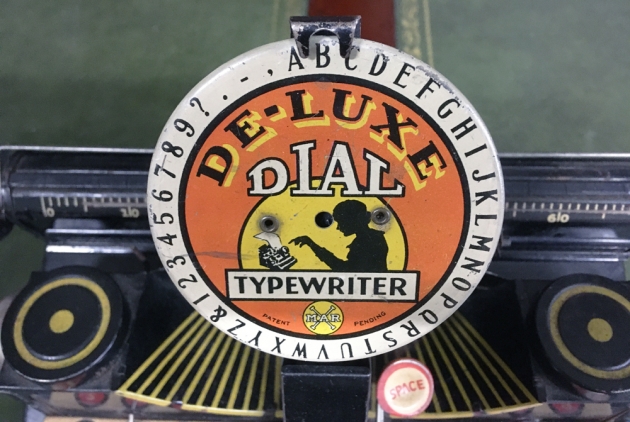 Marx Toys "Typewriter" detail of the dial...