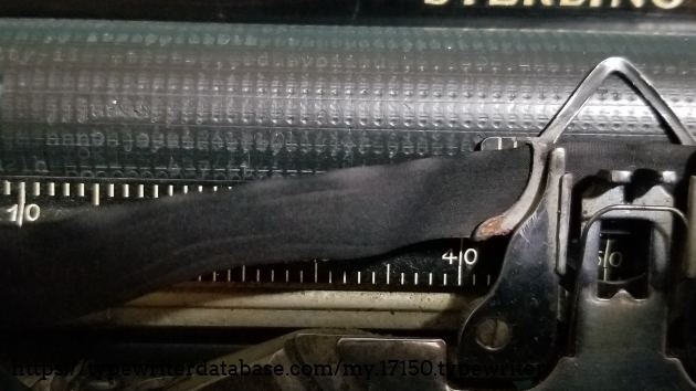 Platen with permanent type imprints. Platen with permanent type imprints.