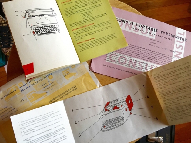 It came with this literature, including the small user's guide and the quality-control "sample type" sheet. (Picture provided by the seller.)